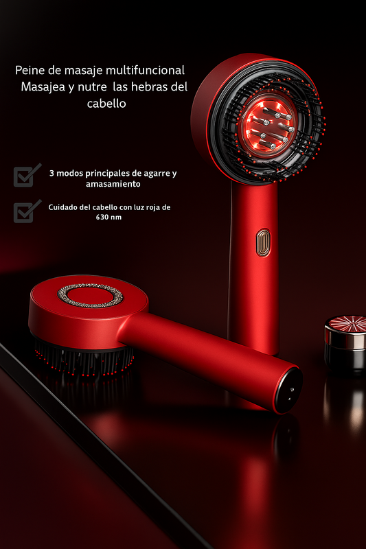 Peine eléctrico con LED anticaída y estimulante del crecimiento capilar